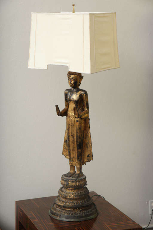 Monumental Tibetan Buddhist Table Lamp