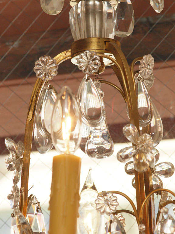 Crystal and Bronze Chandelier by Maison Jansen In Good Condition For Sale In New Orleans, LA