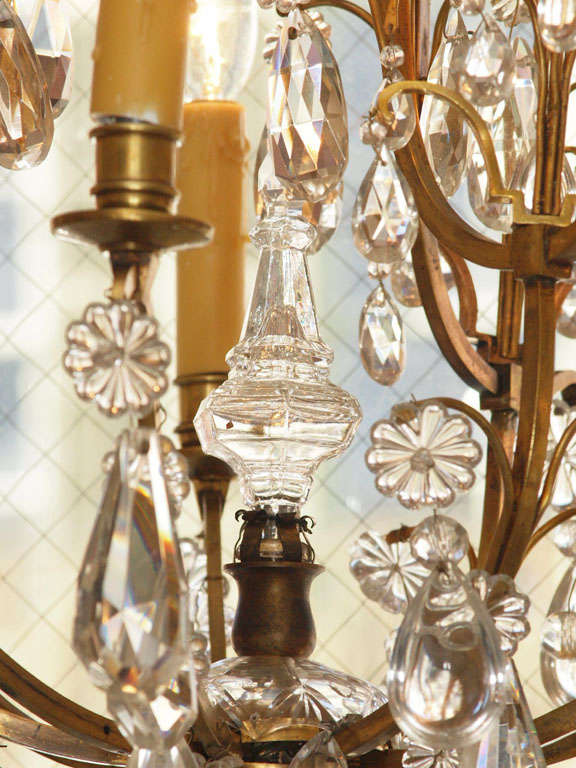 20th Century Crystal and Bronze Chandelier by Maison Jansen For Sale