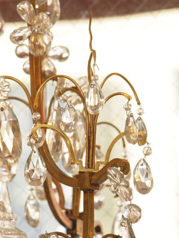 Crystal and Bronze Chandelier by Maison Jansen For Sale 3
