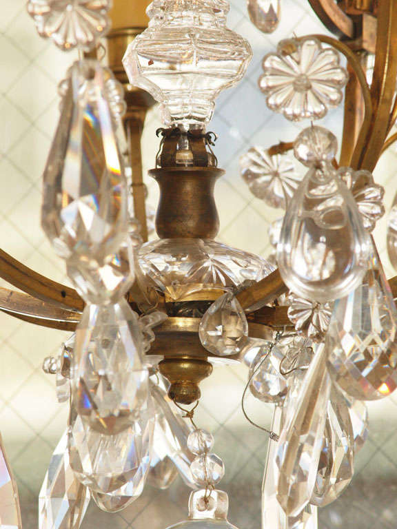 Crystal and Bronze Chandelier by Maison Jansen For Sale 5