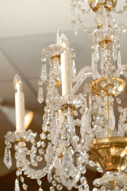 Beautiful Crystal Chandelier. 19th c. made by the Madrid Royal Glassworks.