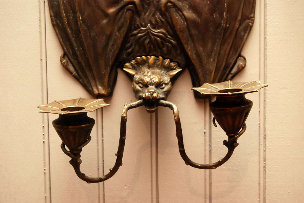 Metal Bronze Bat Sconces
