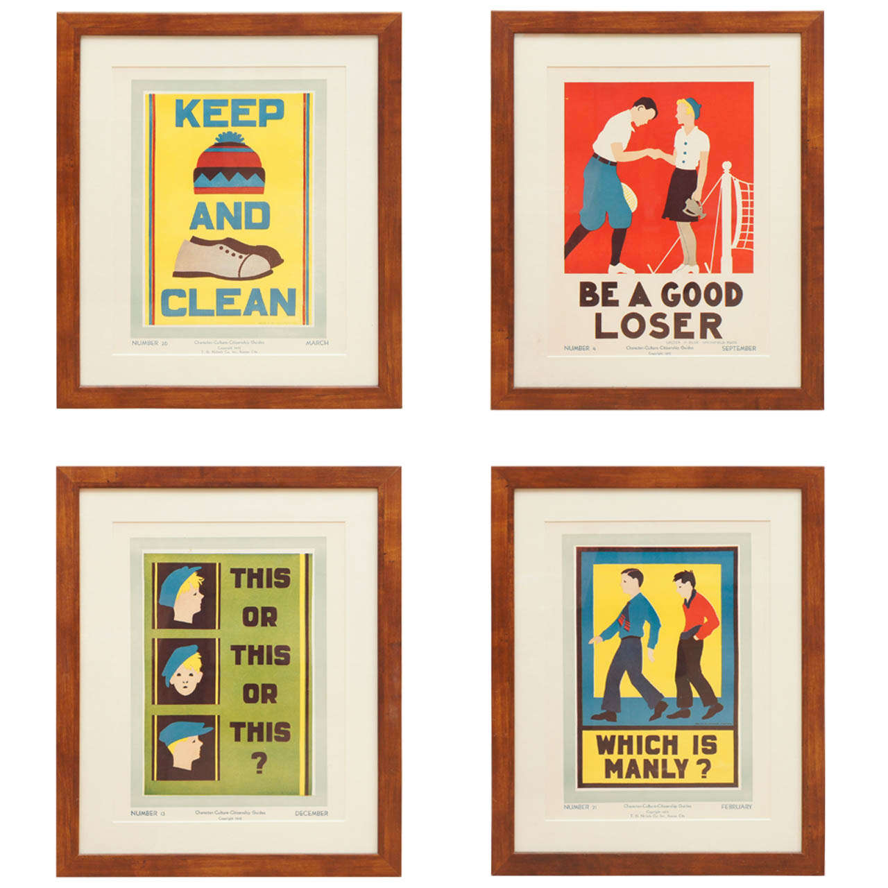 Collection of 1930s "Character, Culture and Citizenship" Posters For Sale