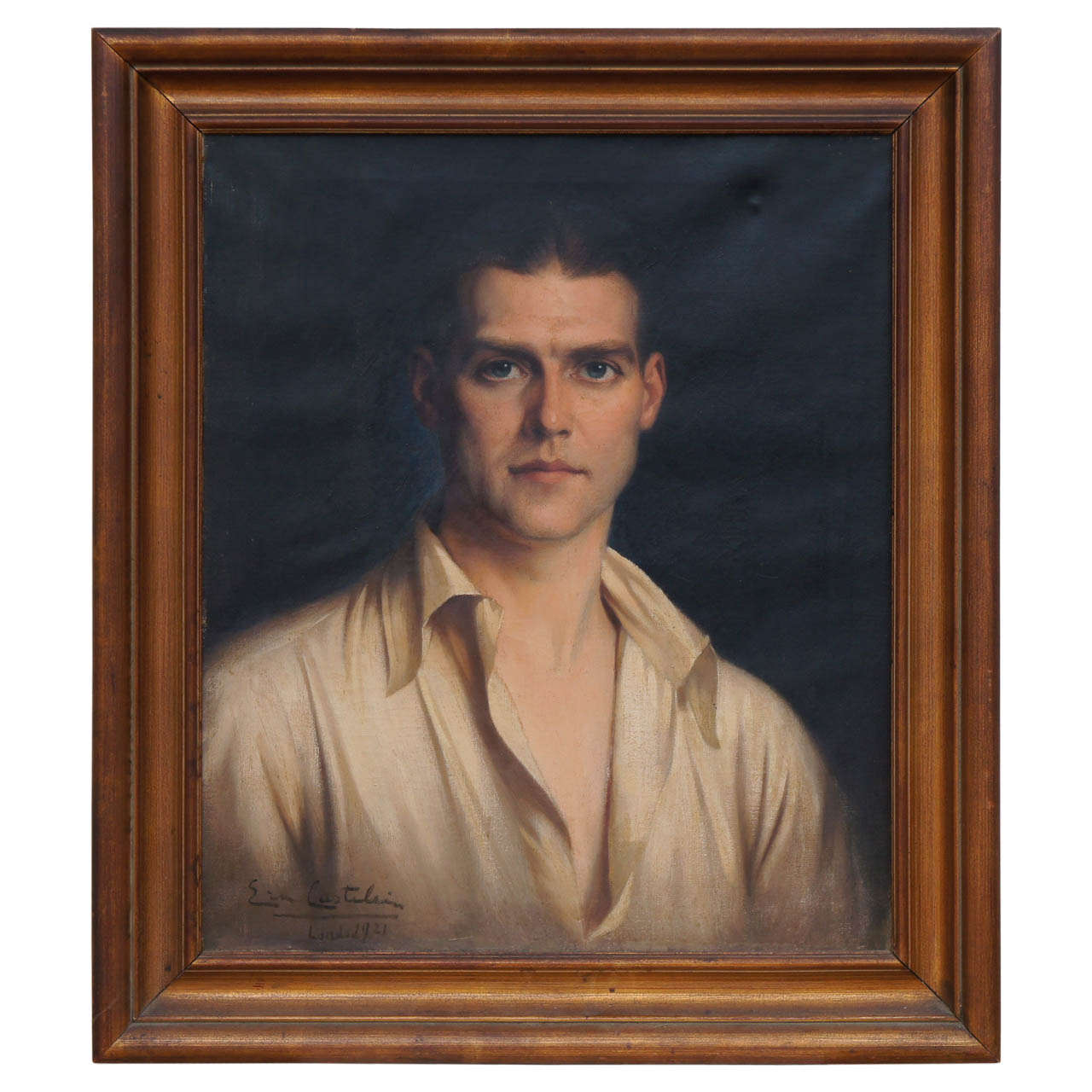 Society Portrait of Handsome Young Man by Ernest Castelein