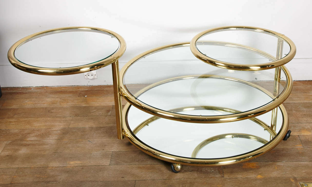 Late 20th Century A Four Tier Swivel Coffee Table by Pace circa 1970