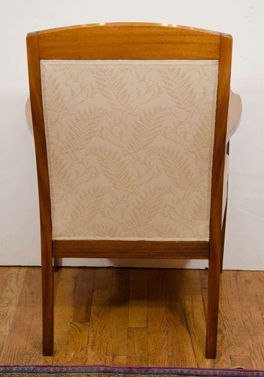 20th Century Jugendstil Mahogany Salon Chairs with Ebony, Birch and Mother-of-Pearl Inlay For Sale