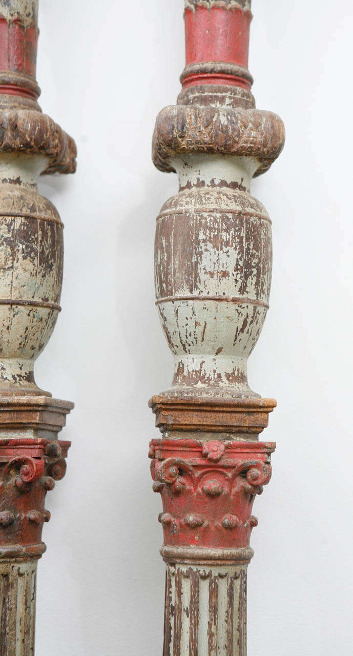 Italian Antique Venetian Carved Posts For Sale