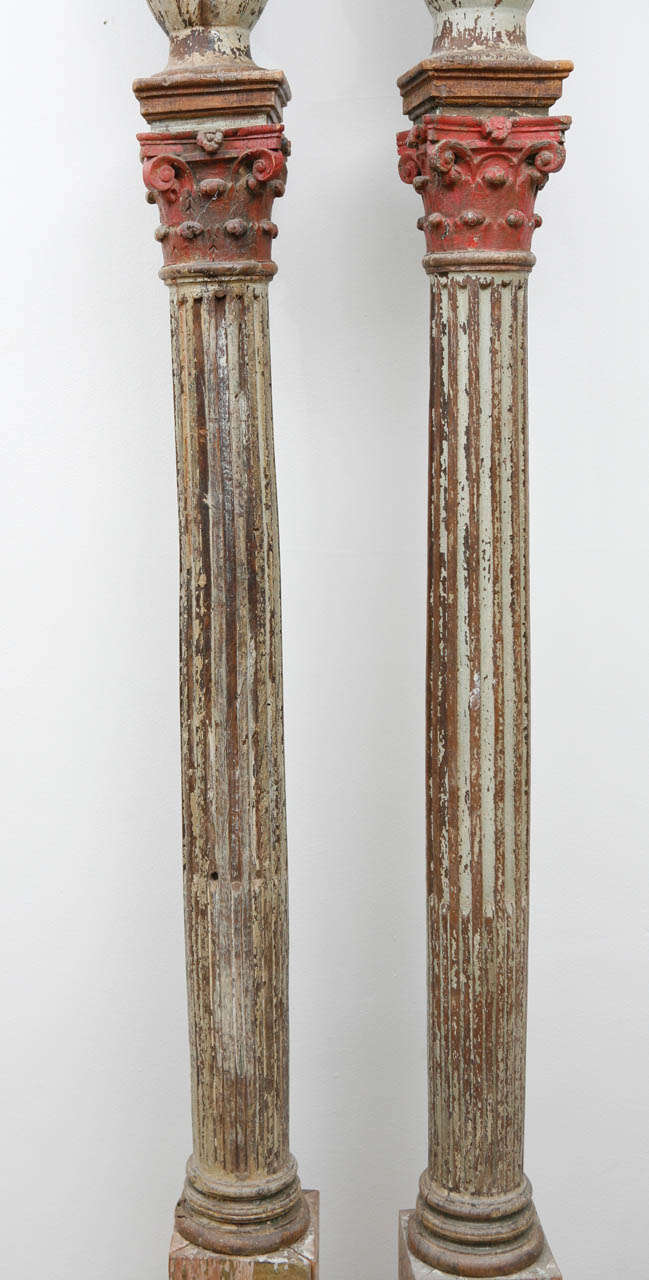 Antique Venetian Carved Posts In Distressed Condition For Sale In Los Angeles, CA