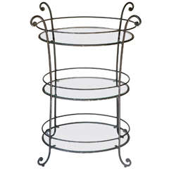 Vintage 40's Wrought Iron 3 Tiered Stand