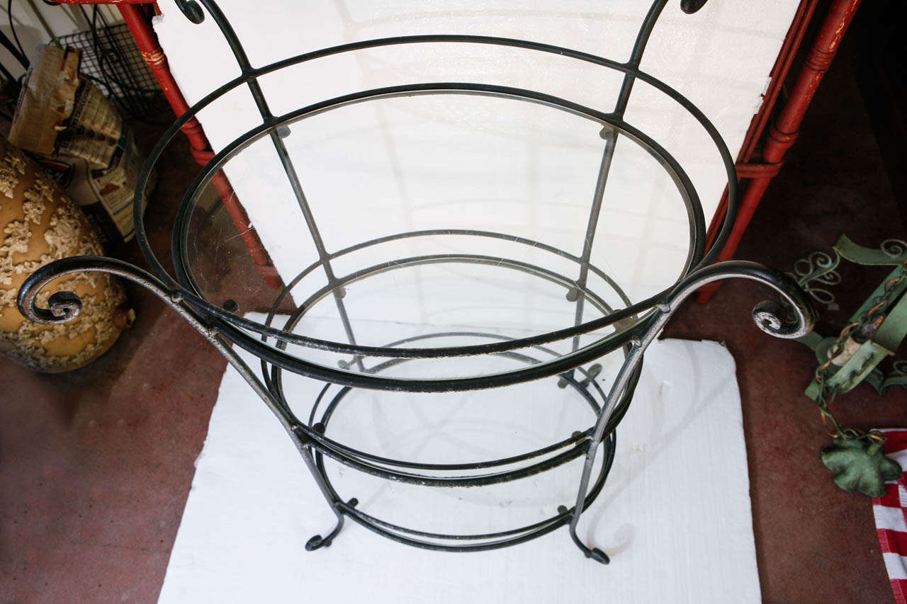 Vintage 40's Wrought Iron 3 Tiered Stand For Sale 2