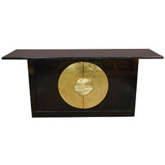 Elegant Lacquered Wood and Bronze Sideboard by Christian Krekels, Circa 1970