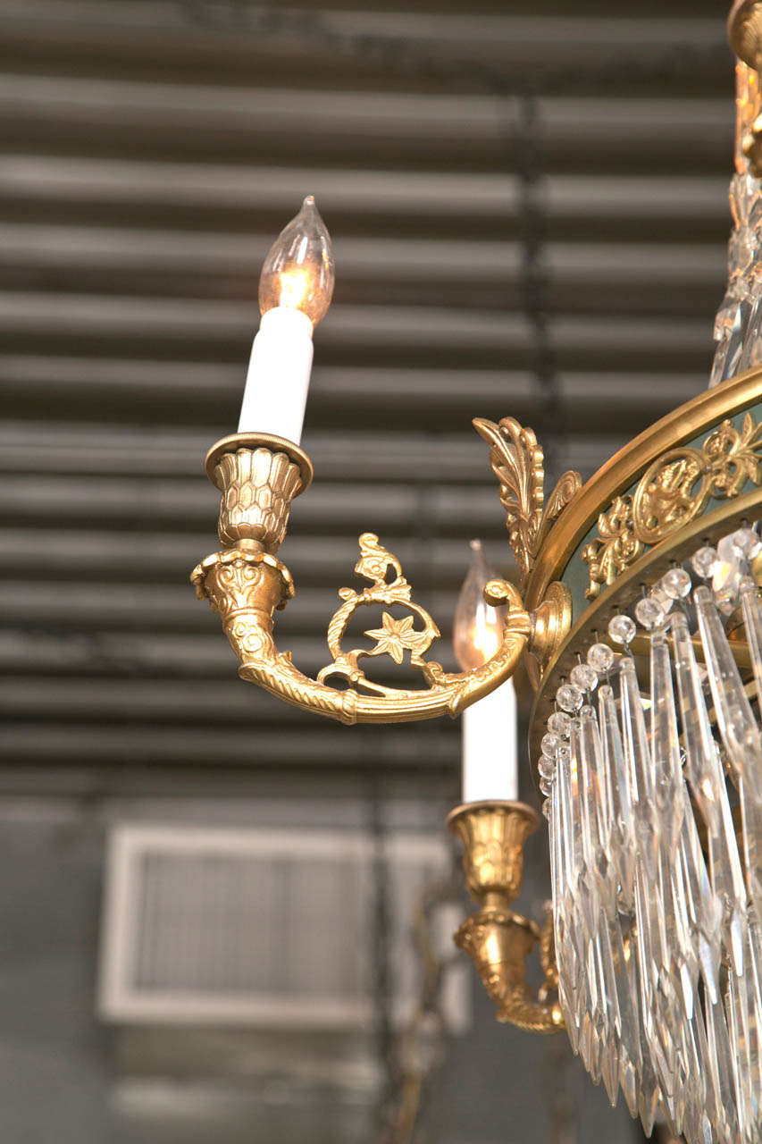 bronze and crystal chandelier