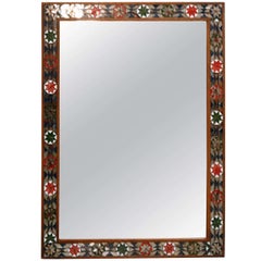 1920's Glass inlaid Mirror Frame