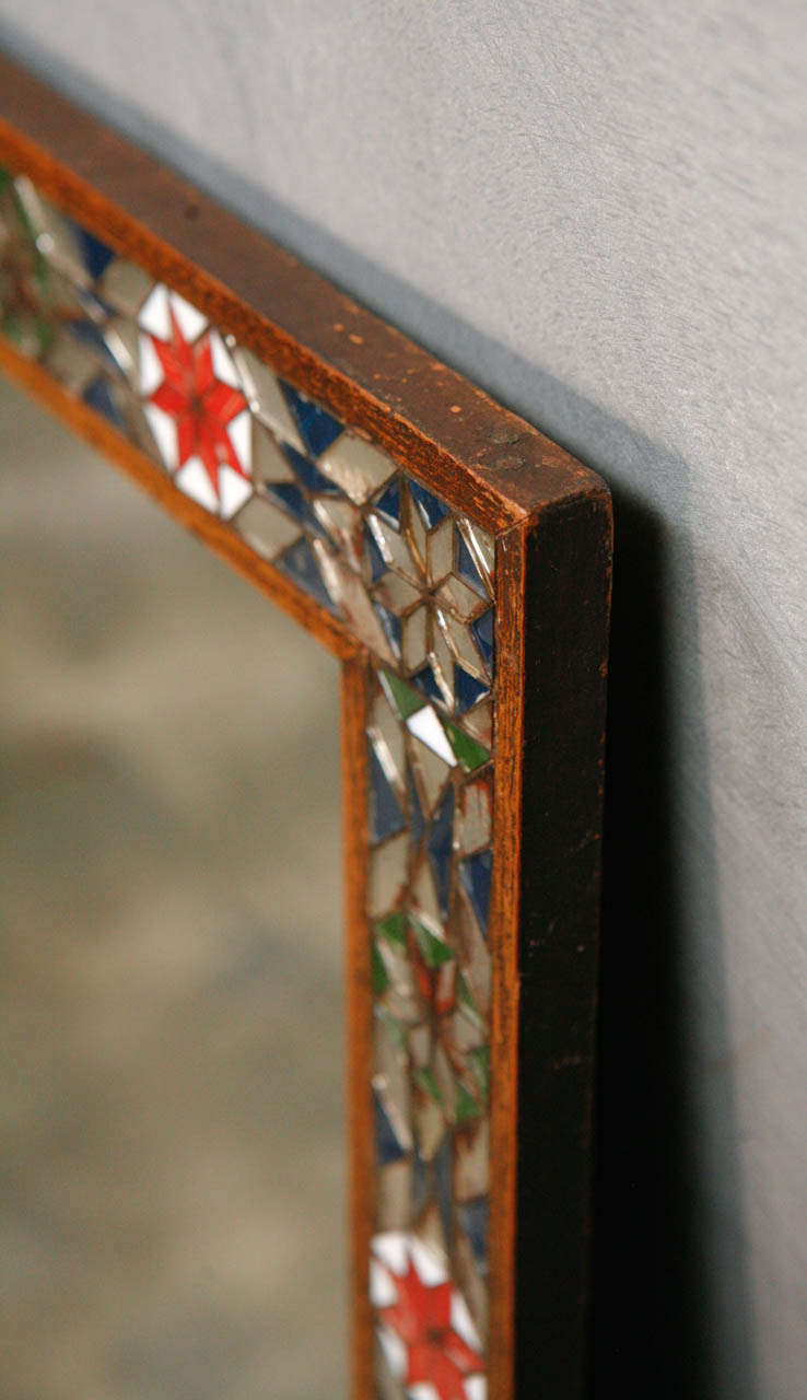 American 1920's Glass inlaid Mirror Frame For Sale