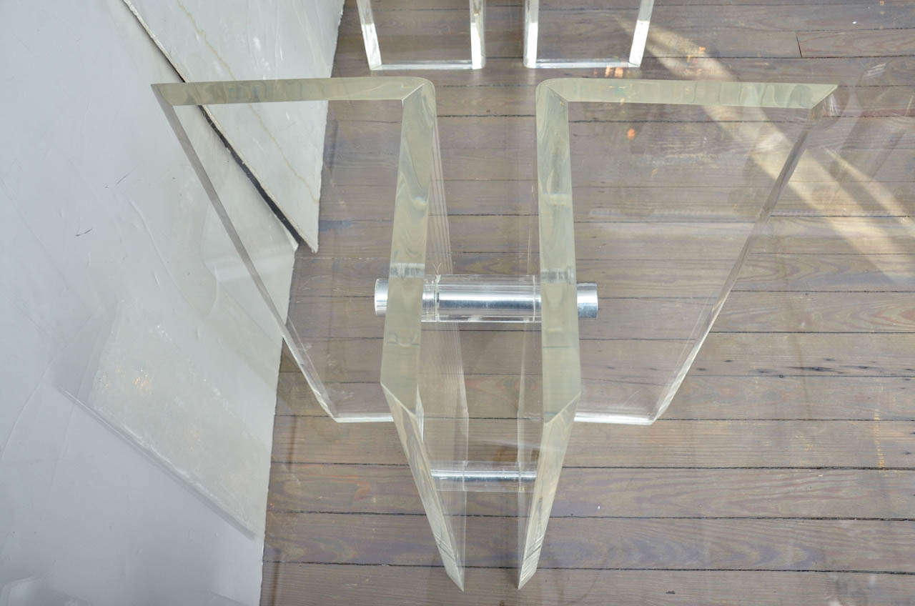 Lucite Base Glass Top Desk/Dining Table 3