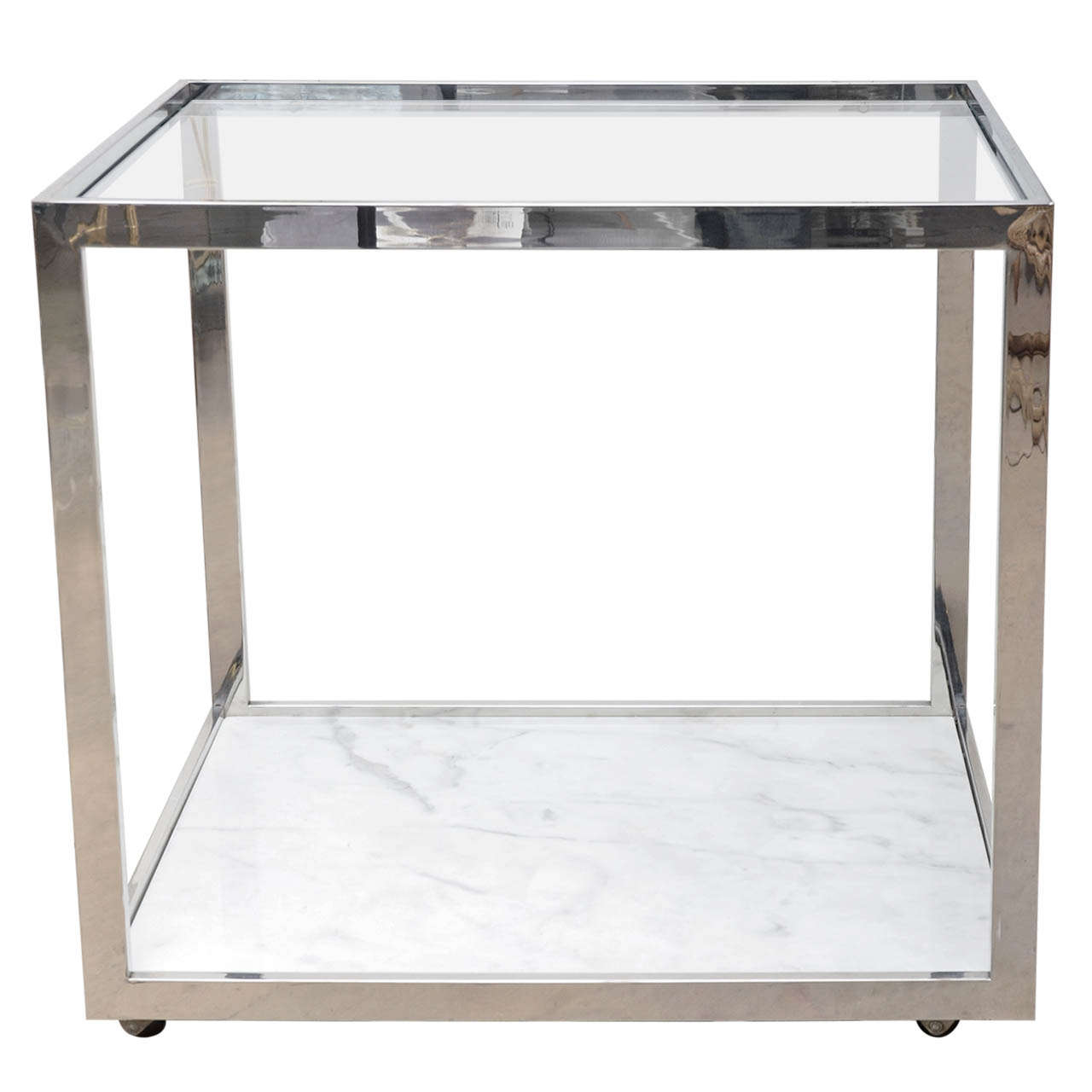 Milo Baughman Chromed Bar Cart