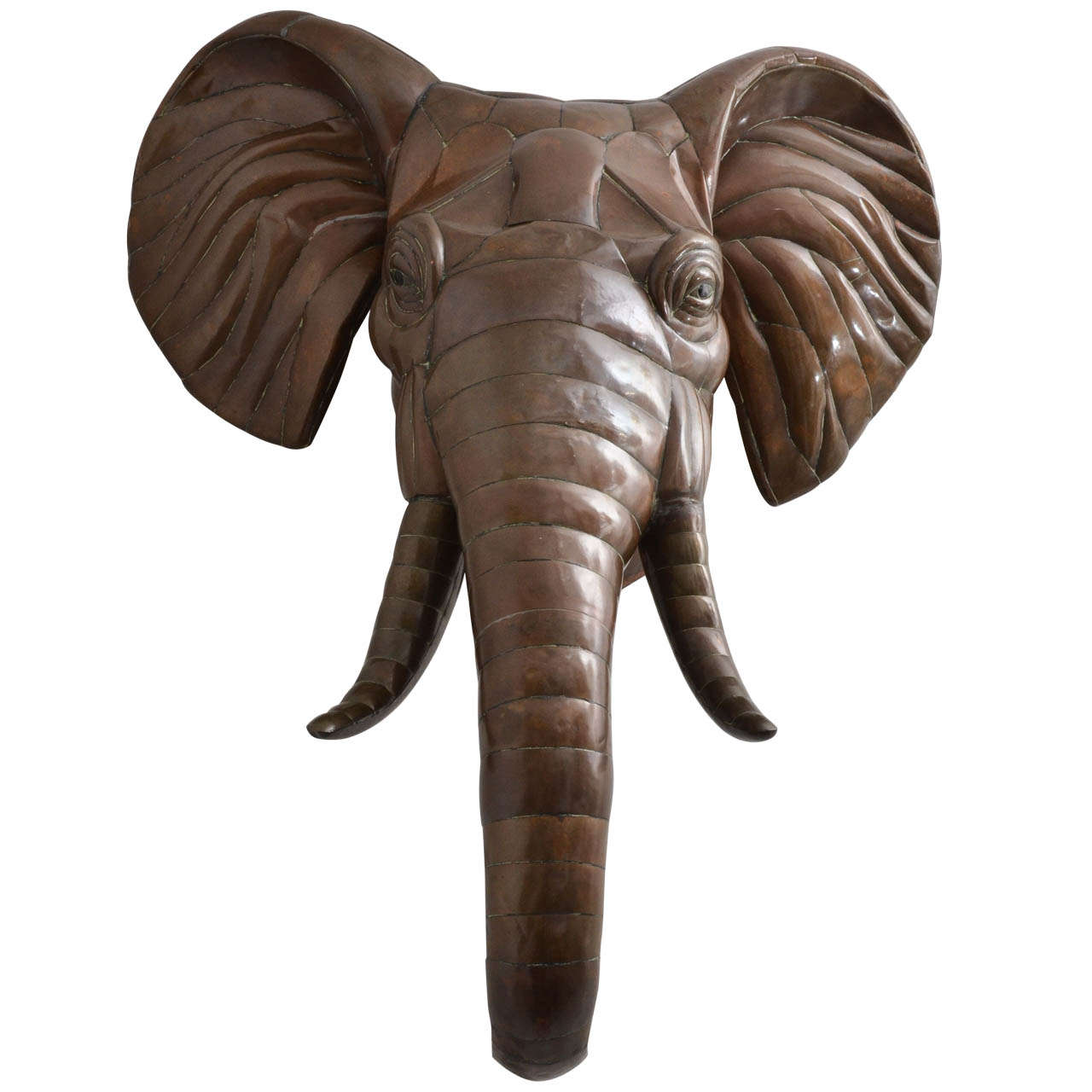 Copper Sergio Bustamante Elephant Sculpture