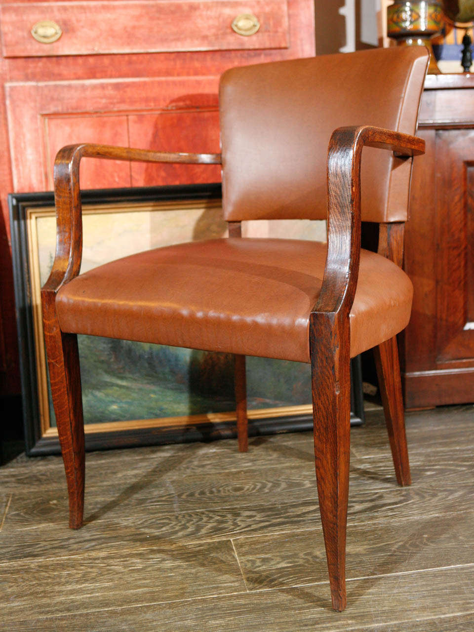 1920s Set of Four French Deco Upholstered Armchairs  In Good Condition In Los Angeles, CA