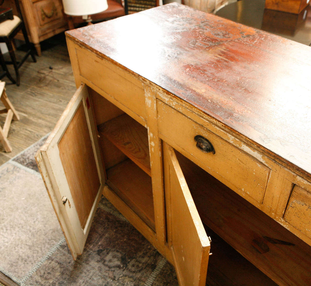 19th Century Wood Shop Counter