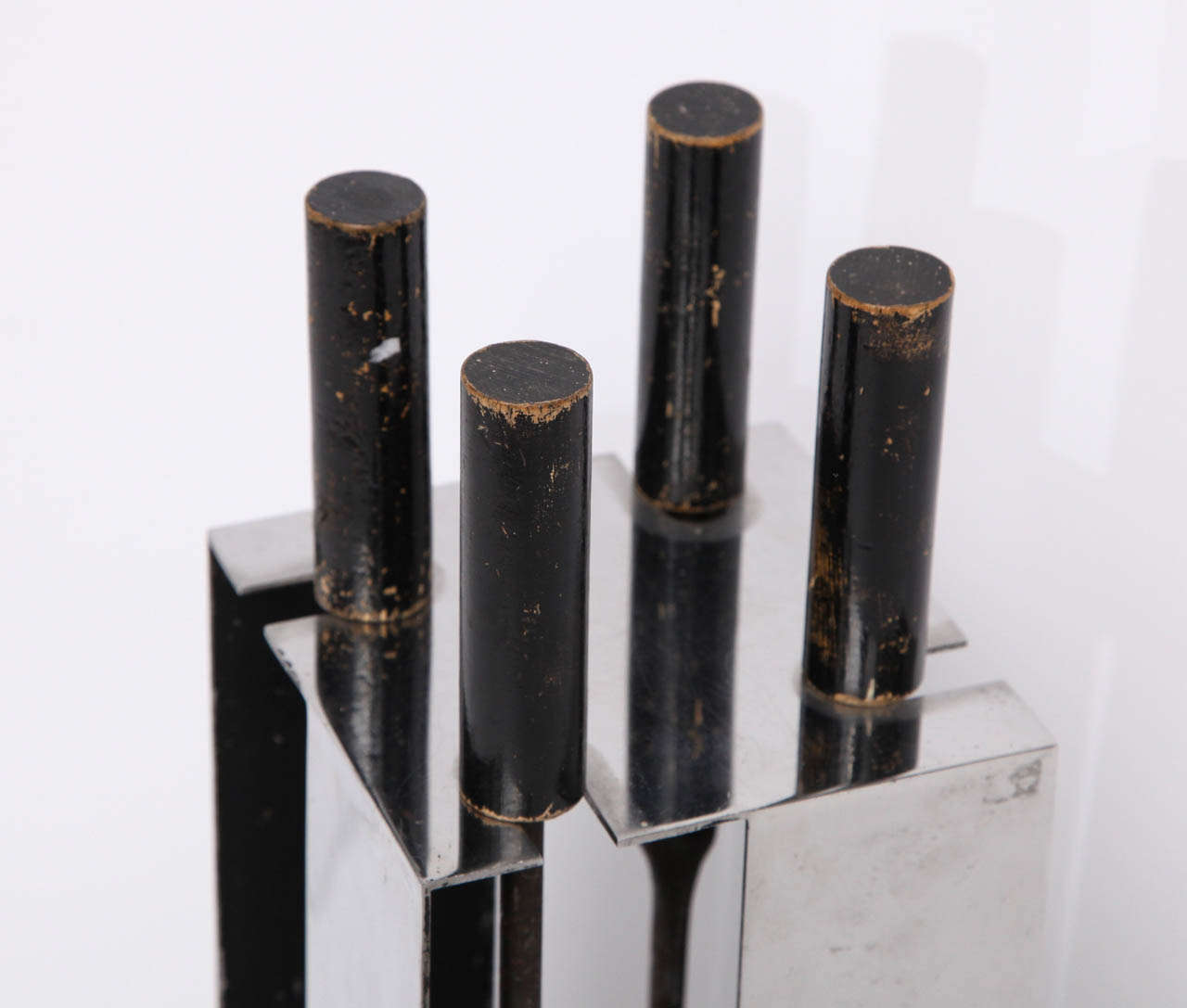 French Modernist set of fire place tools, France, c. 1930