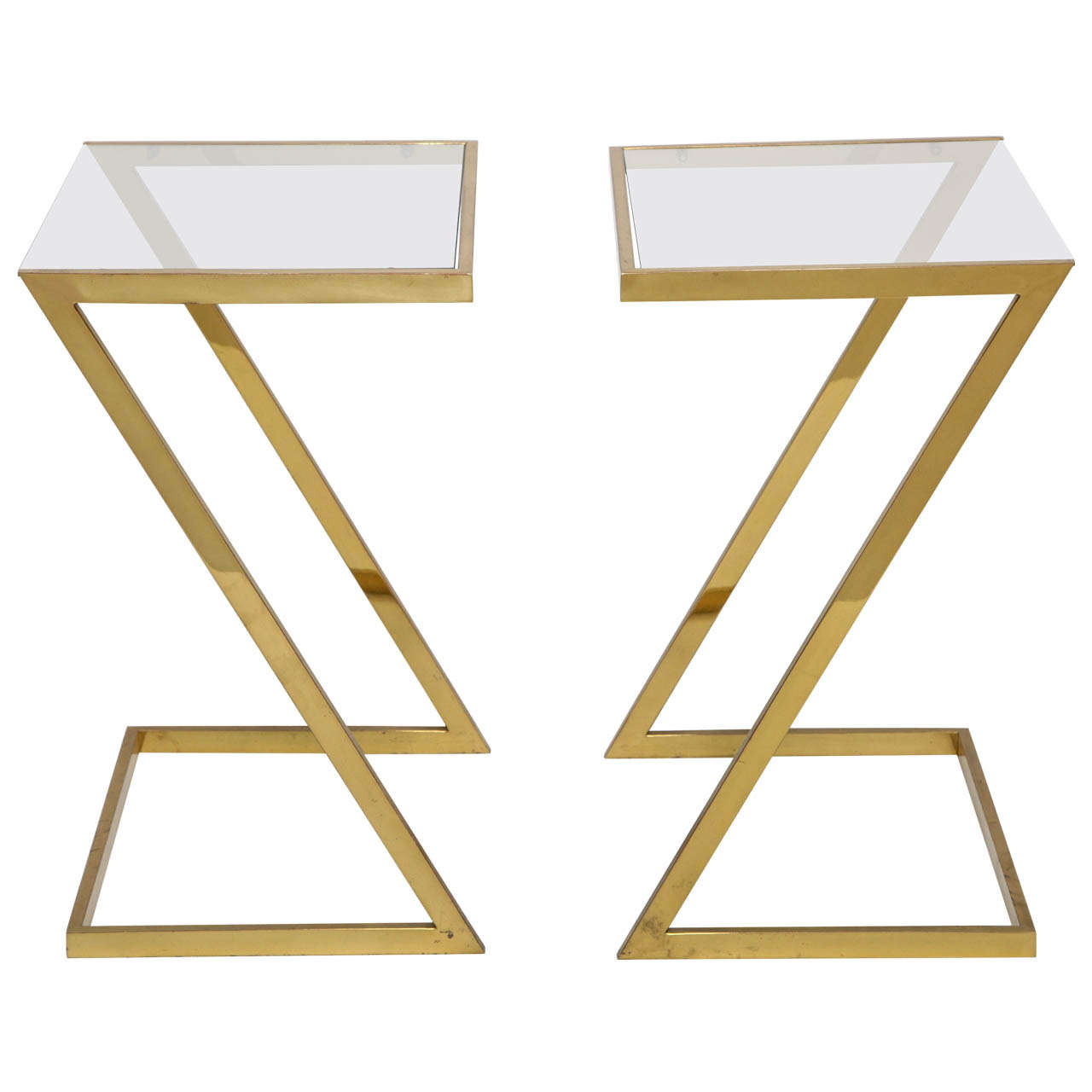 Pair of 1970's Brass Side Tables