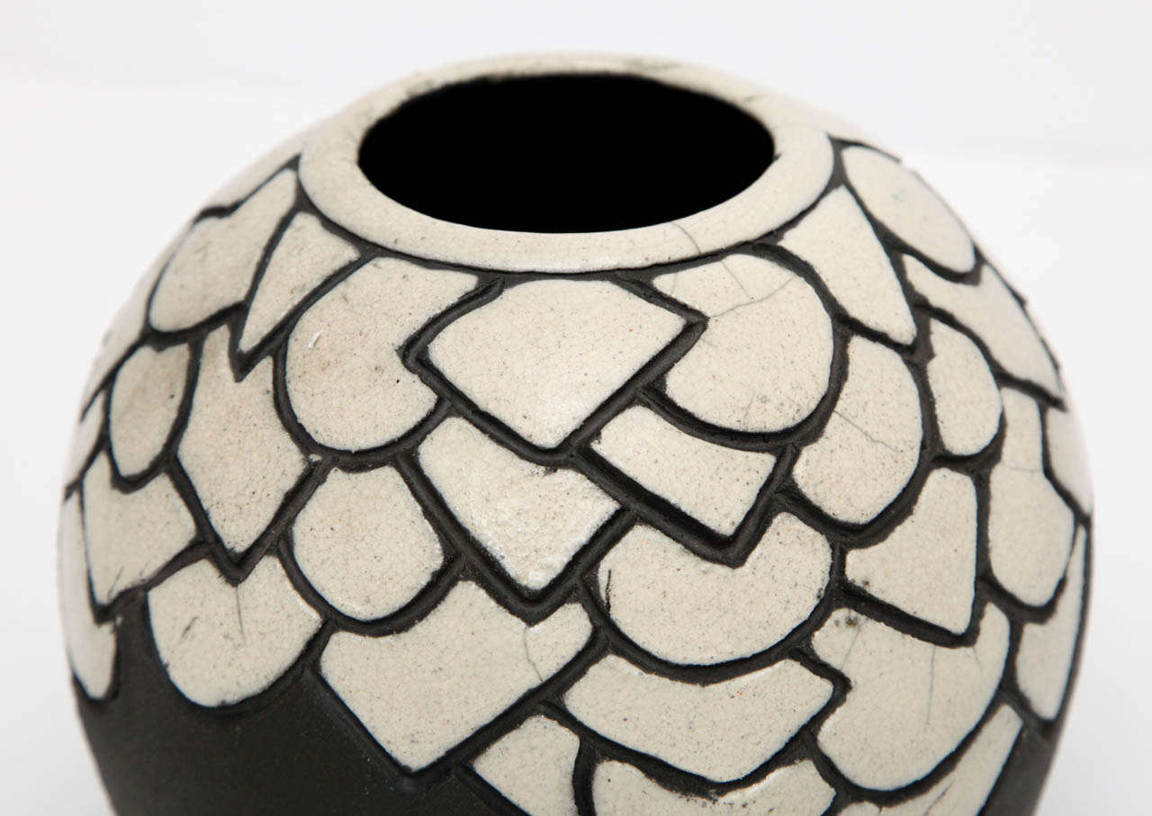Raku Ceramic Vase In Good Condition In New York, NY