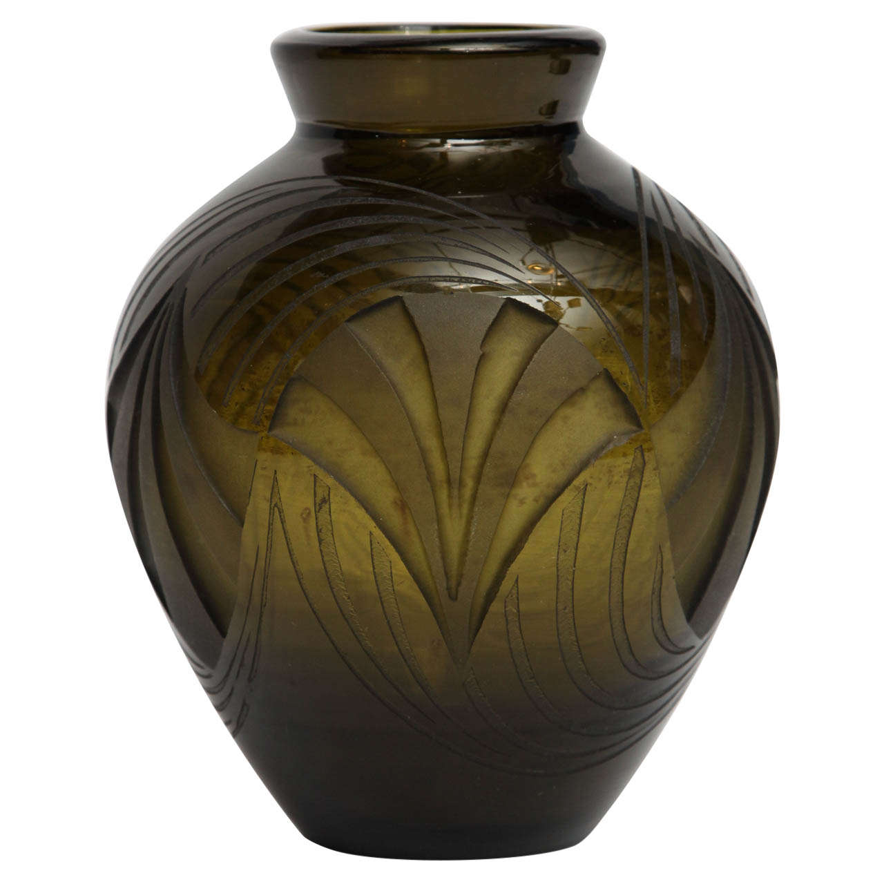 Legras, Acid-etched glass vase, France, c. 1920
