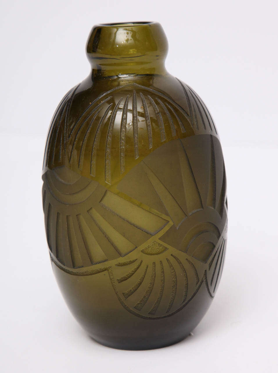 Legras, Vase aus säuregeätztem Art-Déco-Glas, Frankreich, um 1920 (Französisch) im Angebot