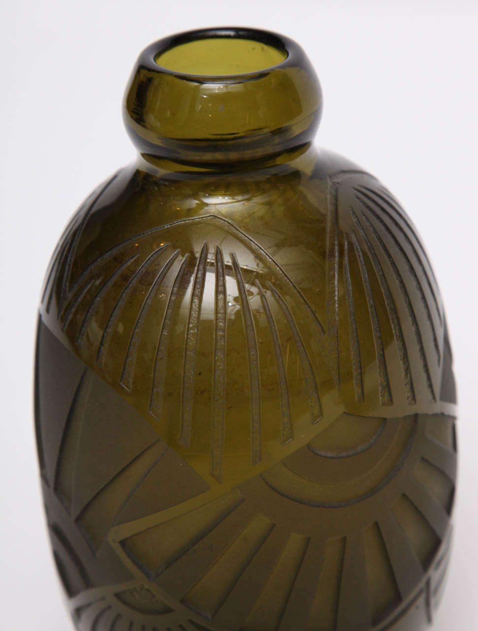 Legras, Acid-Etched Art Deco Glass Vase, France, C. 1920 In Good Condition For Sale In New York, NY
