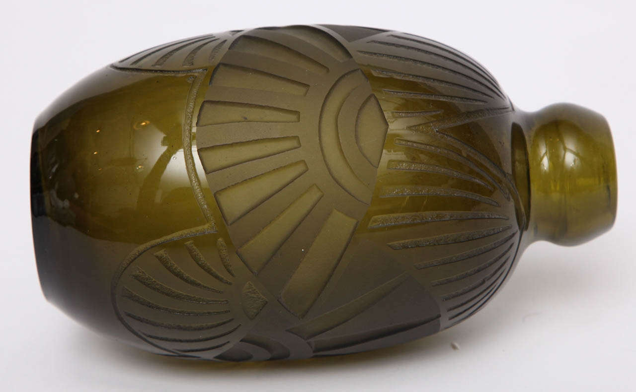 Legras, Vase aus säuregeätztem Art-Déco-Glas, Frankreich, um 1920 im Angebot 1