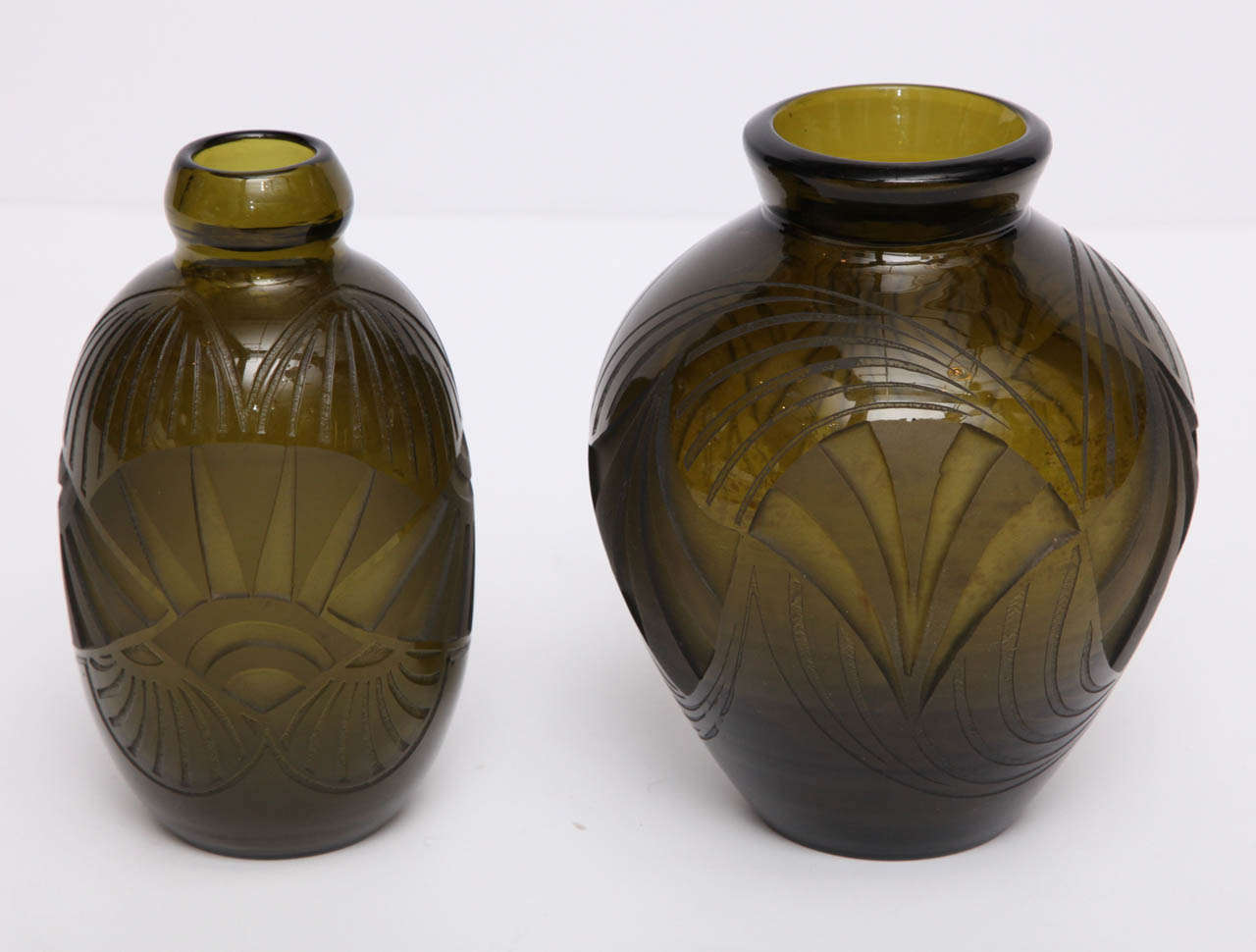 Vase Art déco Legras, gravé à l'acide, France, vers 1920 en vente 1