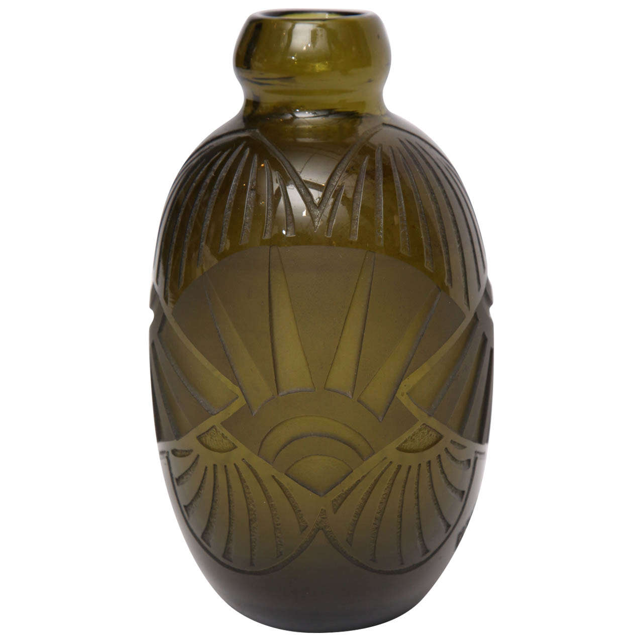 Rare Vase Art Déco Signé LORRAIN France - Dégagé à L'Acide - Vintage