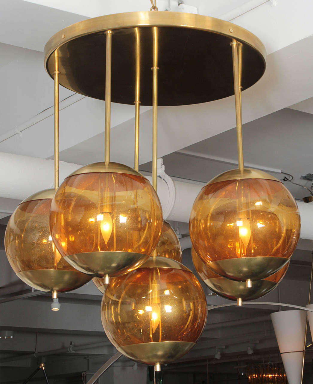 Italian Exceptional Pair of Mid Century Chandeliers
