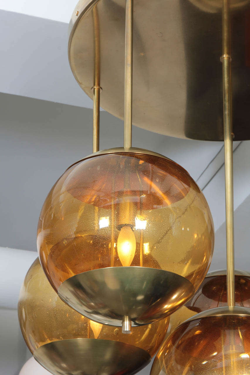 Exceptional Pair of Mid Century Chandeliers In Excellent Condition In New Jersey City, NJ