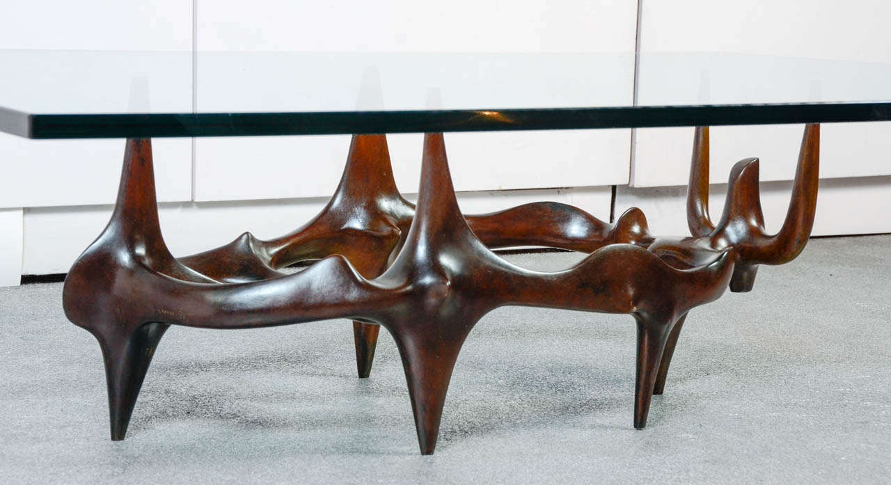 Late 20th Century Bronze Low Table by Victor Roman For Sale