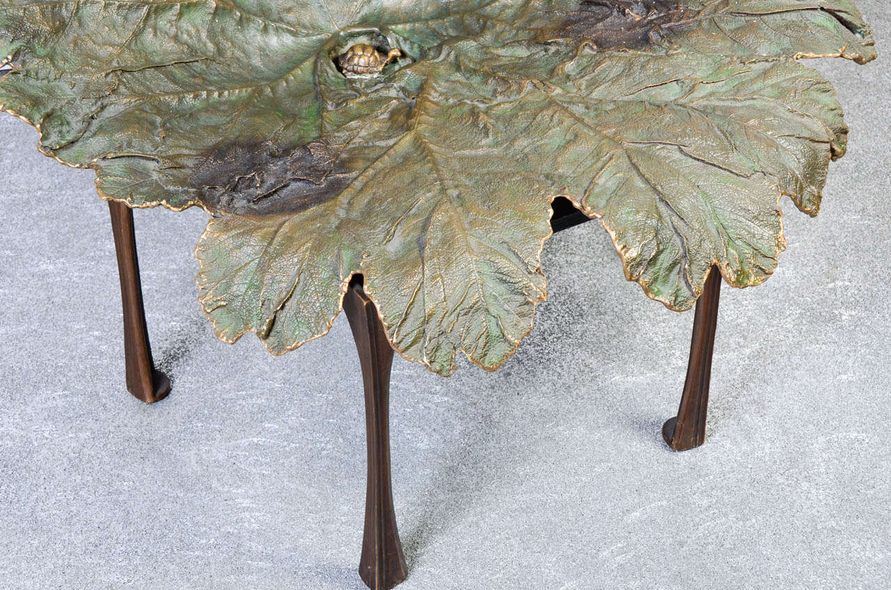 Patinated Bronze Gunnera Leaf Chair by Kim Moltzer For Sale