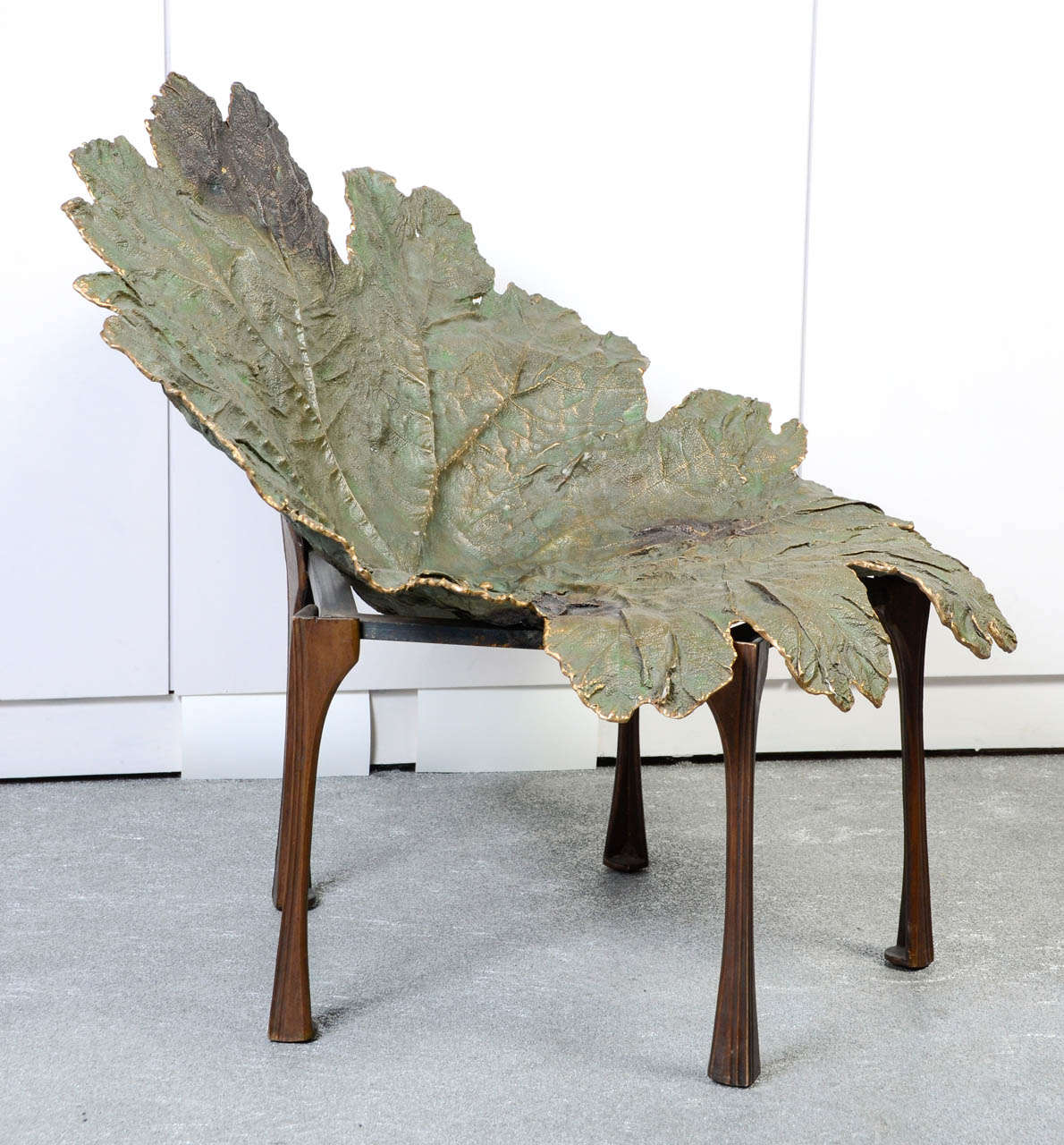 Bronze Gunnera Leaf Chair by Kim Moltzer In Good Condition For Sale In Paris, FR