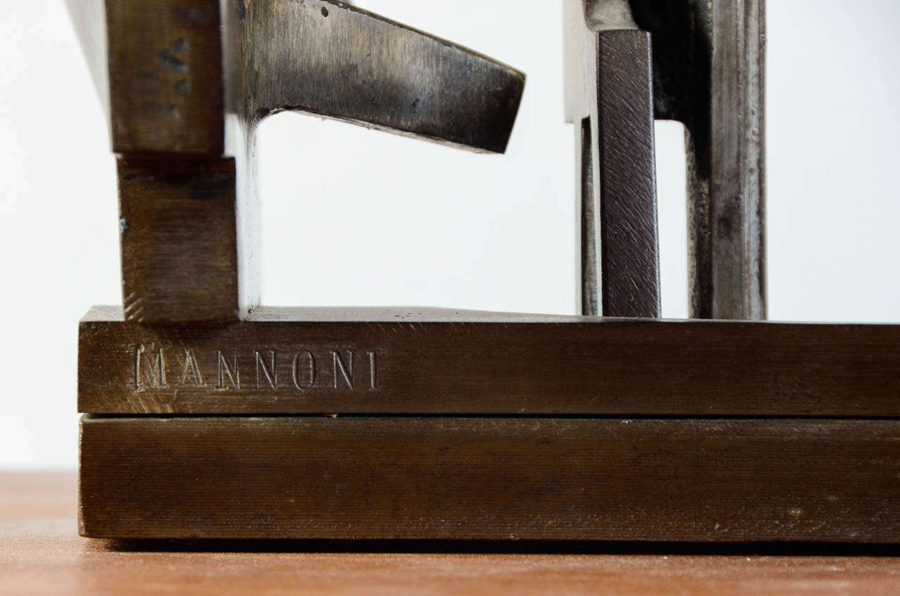 Métal Sculpture moderniste de Gerard Mannoni datant d'environ 1955