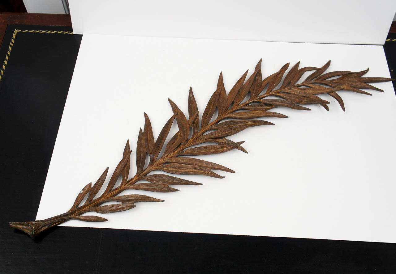 Bronze Patinated Palm Frond 1
