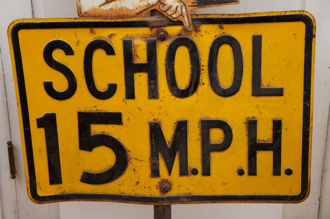 American Painted Sheet Metal School Traffic Sign For Sale