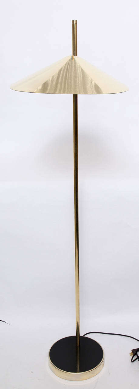 A Modernist brass Floor Lamp signed C. Jere' 1977