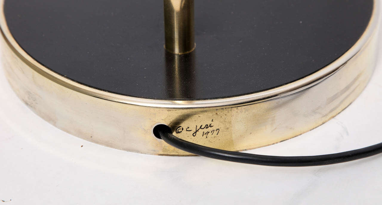 A Modernist Brass Floor Lamp signed C. Jere 1977 1