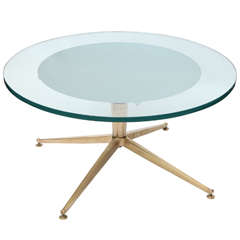 1940s French Art Moderne Brass and Glass Low Table 3