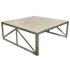 A 1970's Architectural Tasselated Marble and Shagreen large low Table