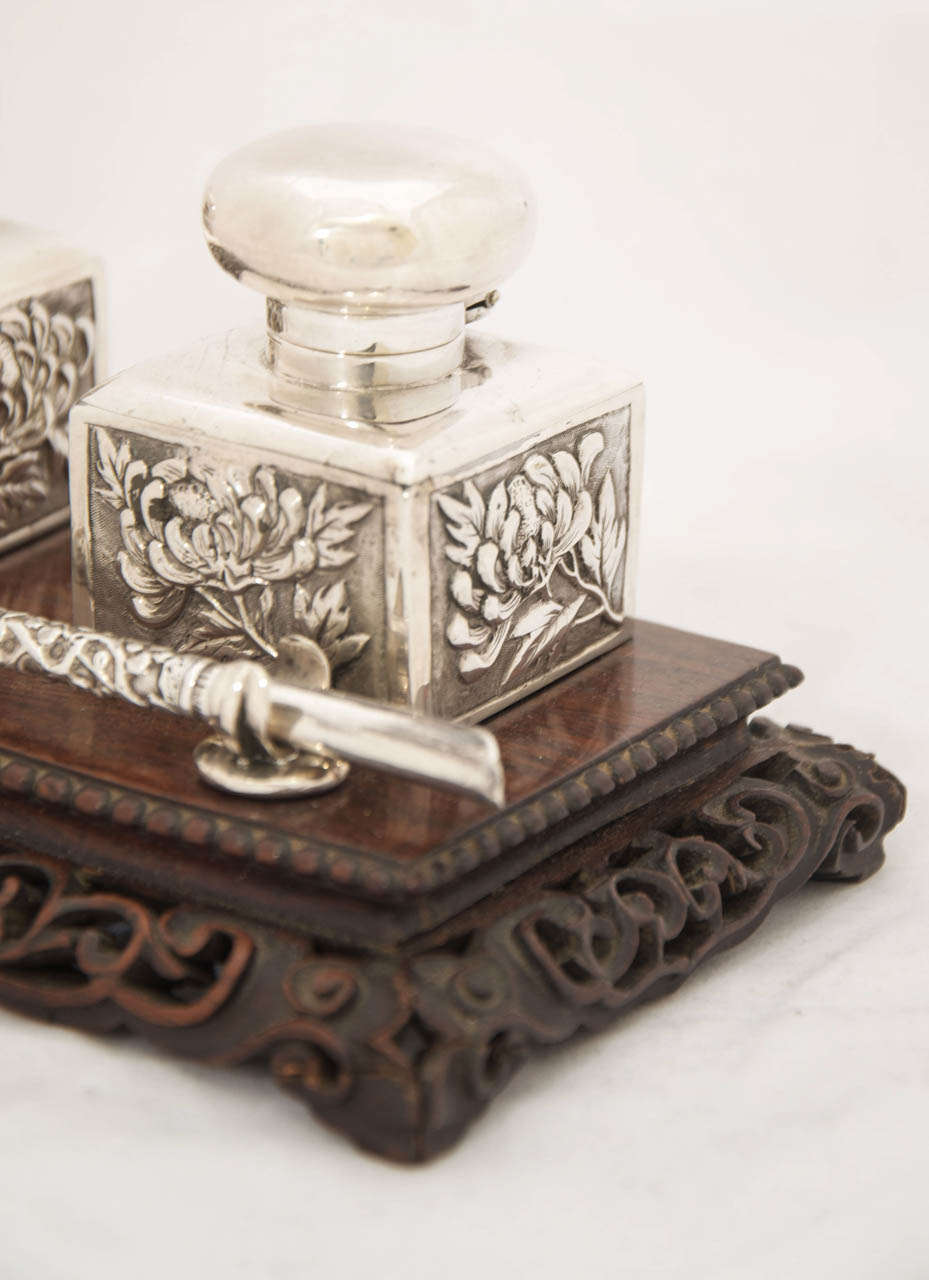 Chinese Export Silver Inkstand 2