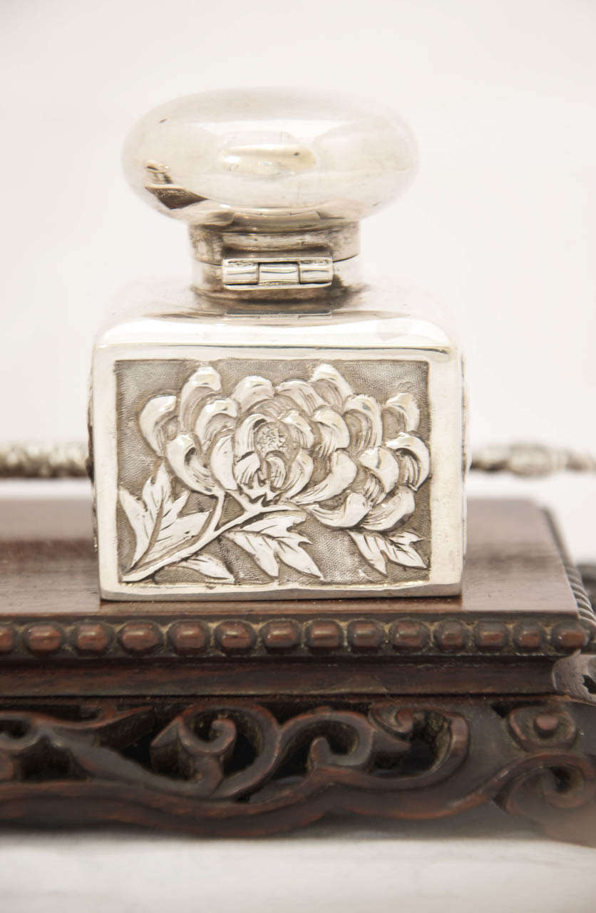 Chinese Export Silver Inkstand 3