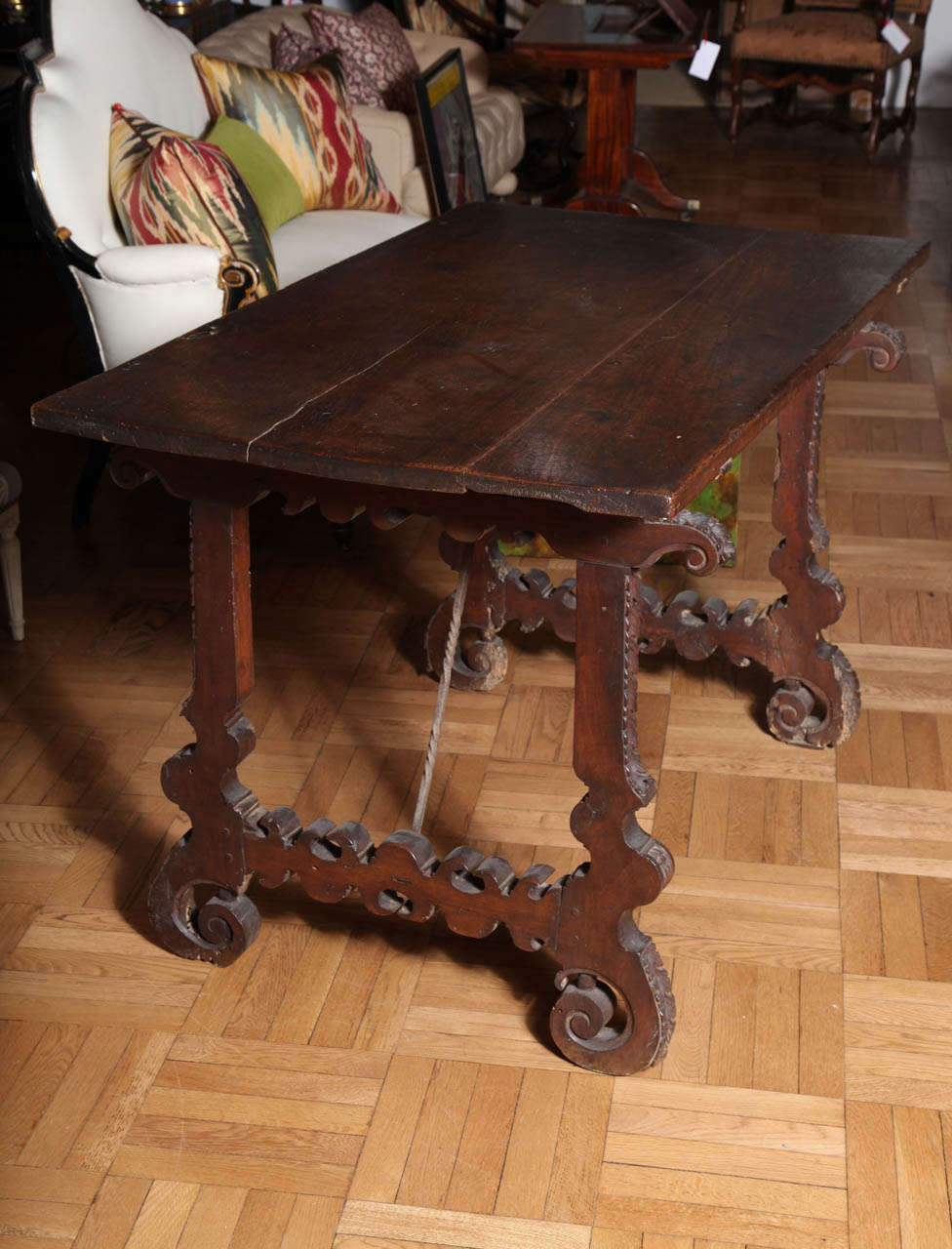 A Spanish Colonial Style Library Table For Sale 1
