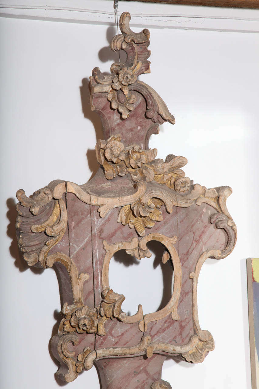 French An 18th Century Rococo Carved, Painted and Gilded Reliquaire For Sale