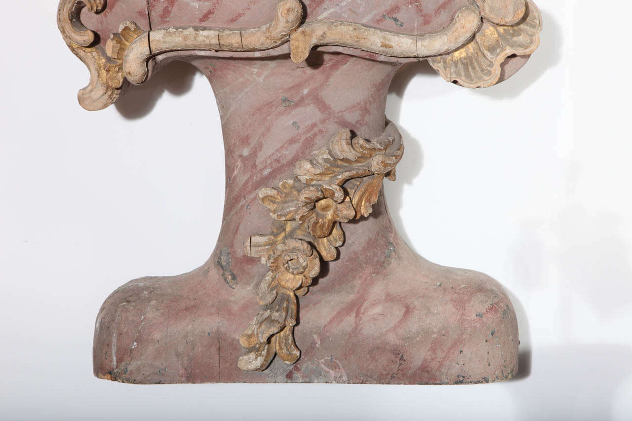 Giltwood An 18th Century Rococo Carved, Painted and Gilded Reliquaire For Sale
